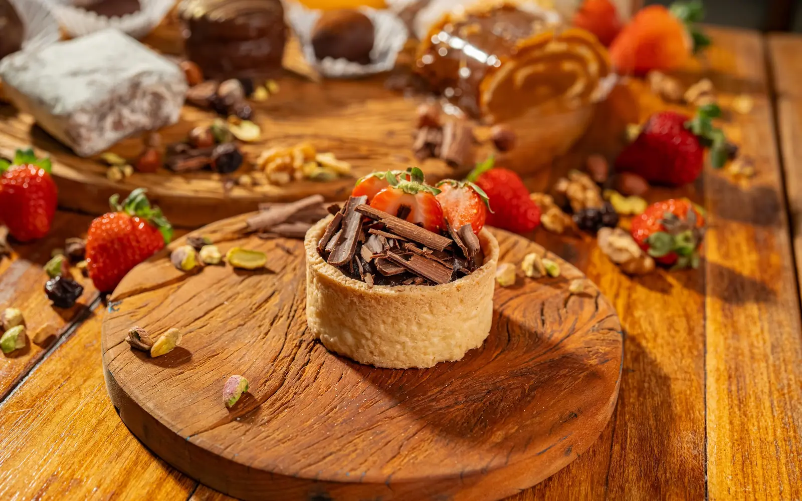 Tarteletes de chocolate com morangos