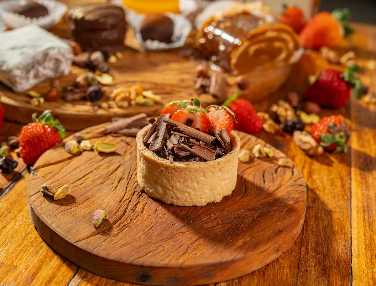 Tarteletes de chocolate com morangos