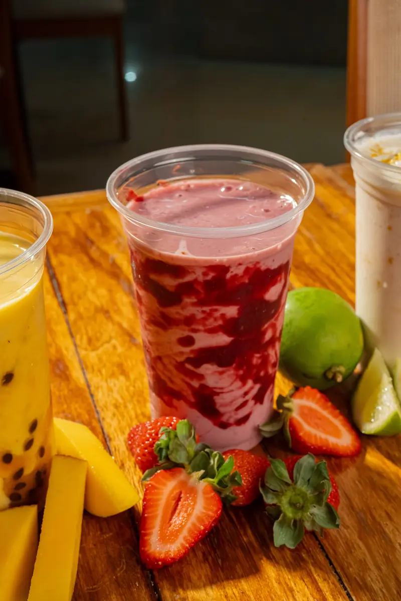 Milkshake de frutas vermelhas
